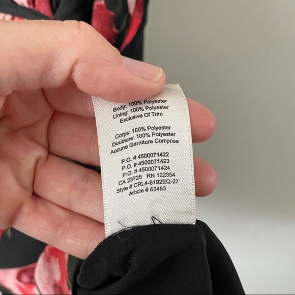 ARITZIA Wilfred Sabine Black Floral Babydoll Dress Womens XXS - Picture 5 of 7